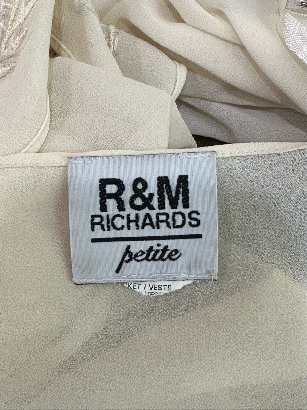 R&M Richards Ivory Two-Piece Chiffon Wedding Dress with Beaded Jacket - Picture 12 of 14